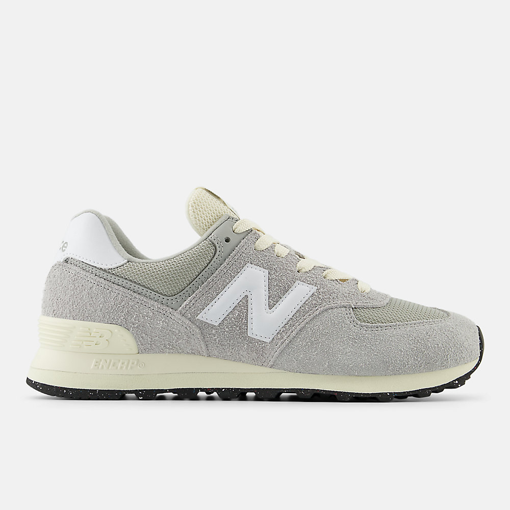 New Balance 574 Shoes Concrete with White and Angora